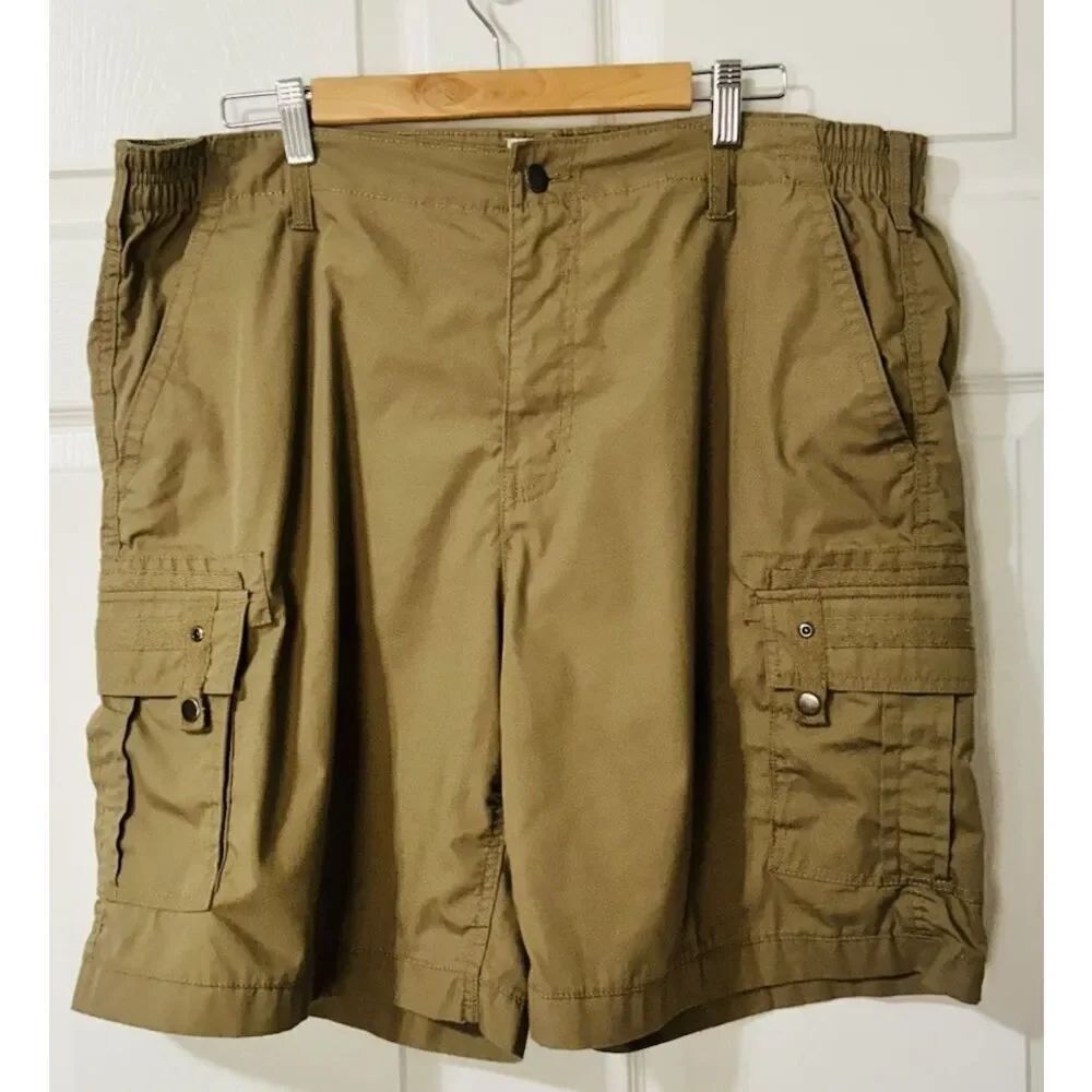 Haband Men's 38 Flat Front Cargo Shorts Style 079 Brown
